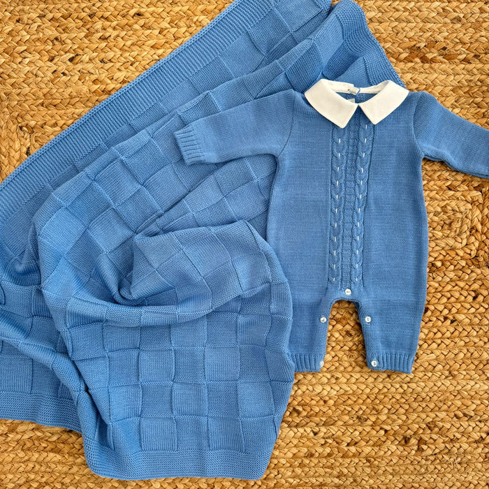 Completo neonato misto lana royal