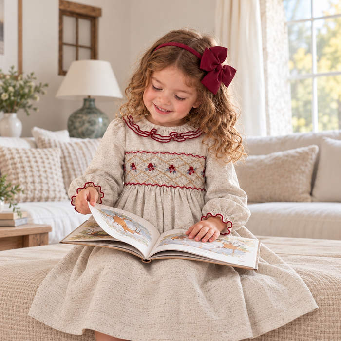 Abito bimba grigio chiaro smock