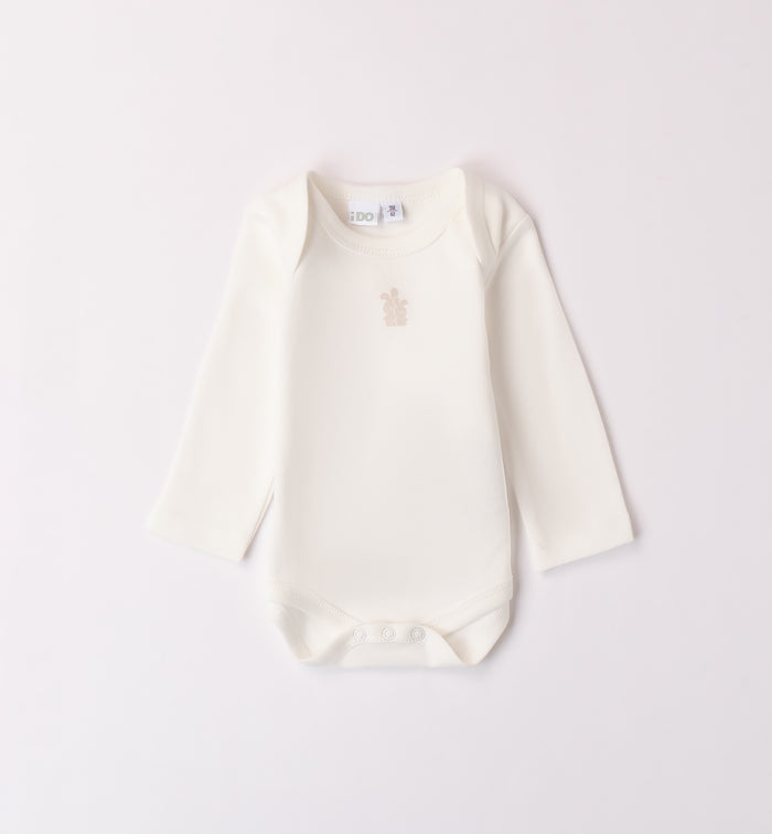 Body cotone neonato/a panna manica lunga