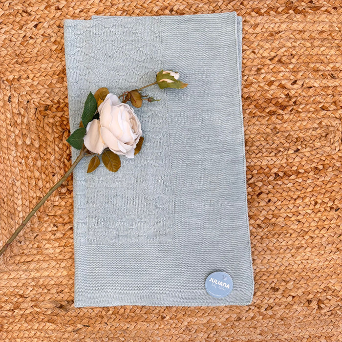 Copertina verde salvia unisex in maglia lavorata