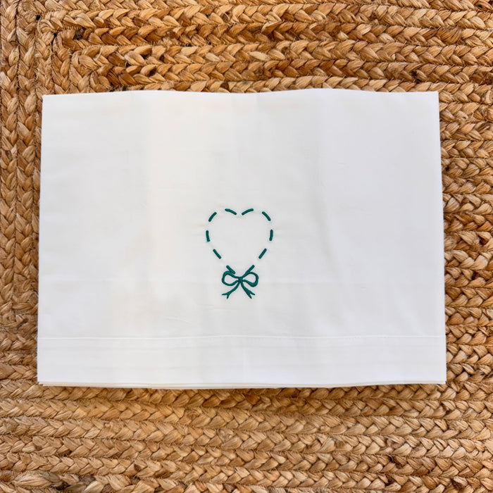 LENZUOLO CULLA 100% COTONE CON CUORE RICAMATO/NUOVA COLLEZIONE