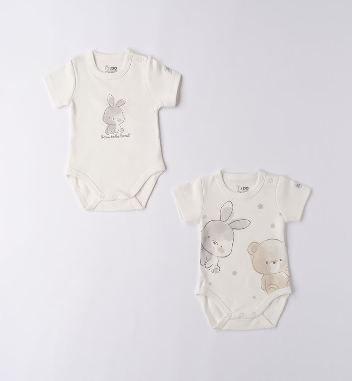 Body unisex caldo cotone con coniglietto e scritta born to be loved