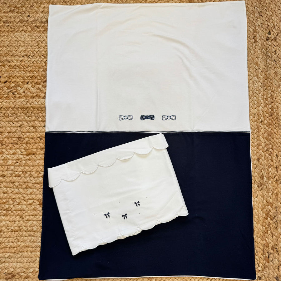 Coordinato copertina e lenzuolo neonata in cotone