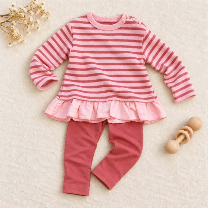 Completo bimba con maglia rigata