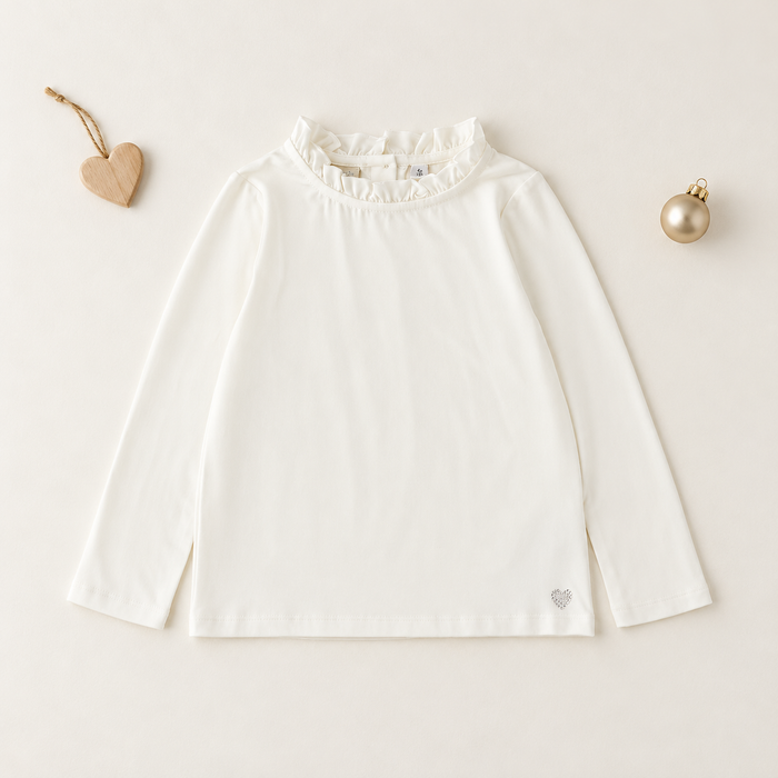 Lupetto bimba bianco con volant