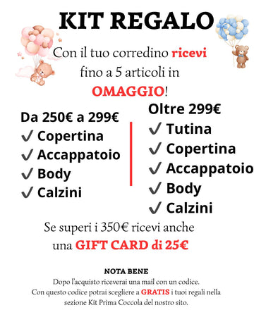Kit Regalo Corredino β Lo ricevi in OMAGGIO con il tuo corredino! π