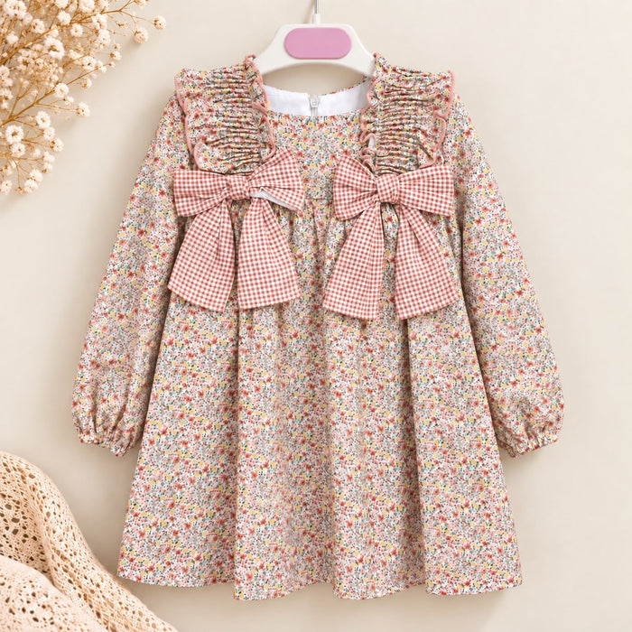 Abito bimba floreale con fiocchi