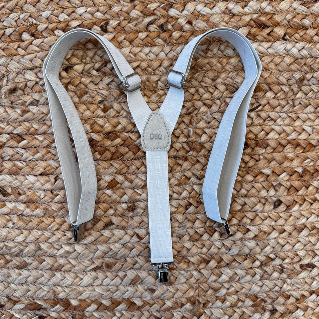 Bretelle beige elastiche per bambino con clip regolabili