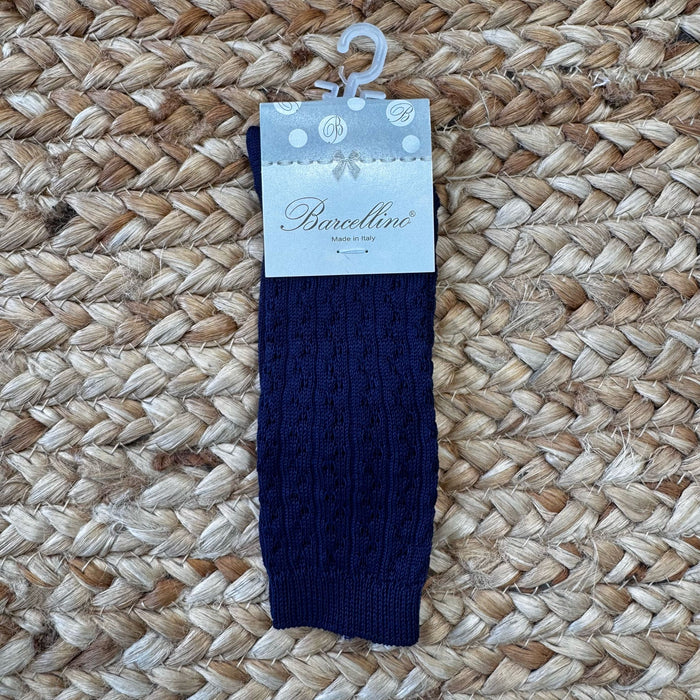Calze traforate blu per bambino in cotone traspirante