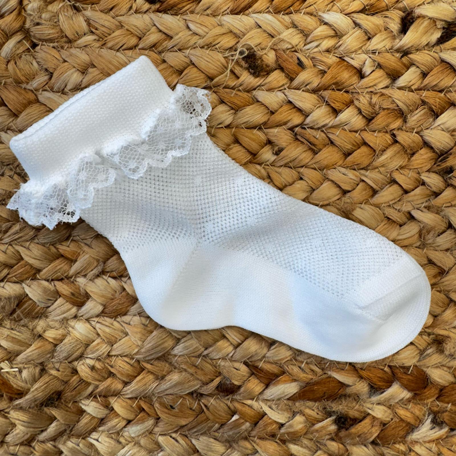 Battesimo Calze Bianche Bambina Calzini Bimba Con Pizzo