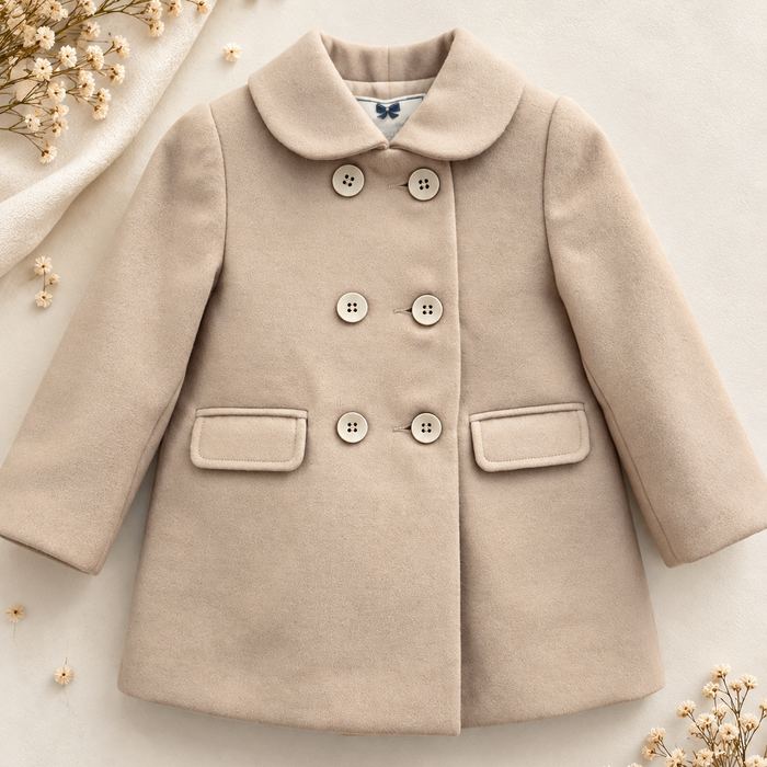 Cappottino bimba beige doppiopetto, foto 1
