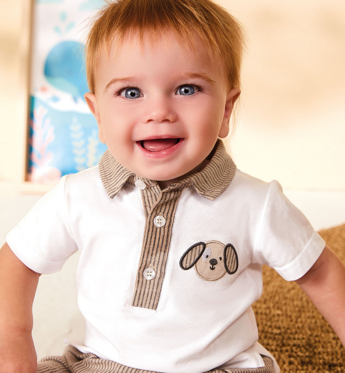 completino neonato bimbo elegante bianco con pantaloncino lino