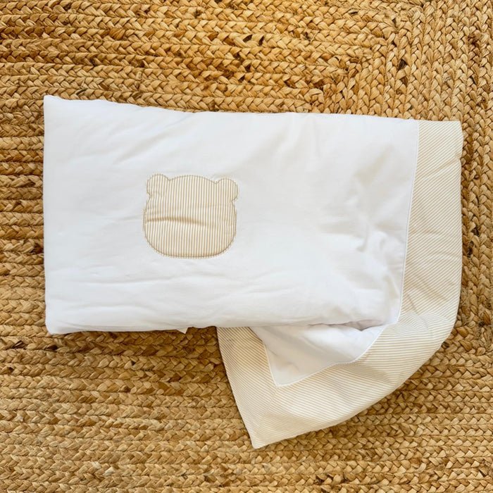 copertina neonato unisex cotone con orsetto ricamato