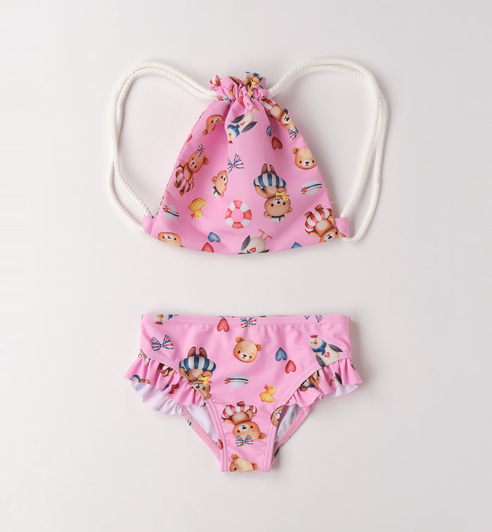 costume bimba slip rosa con ruches fantasia orsetti