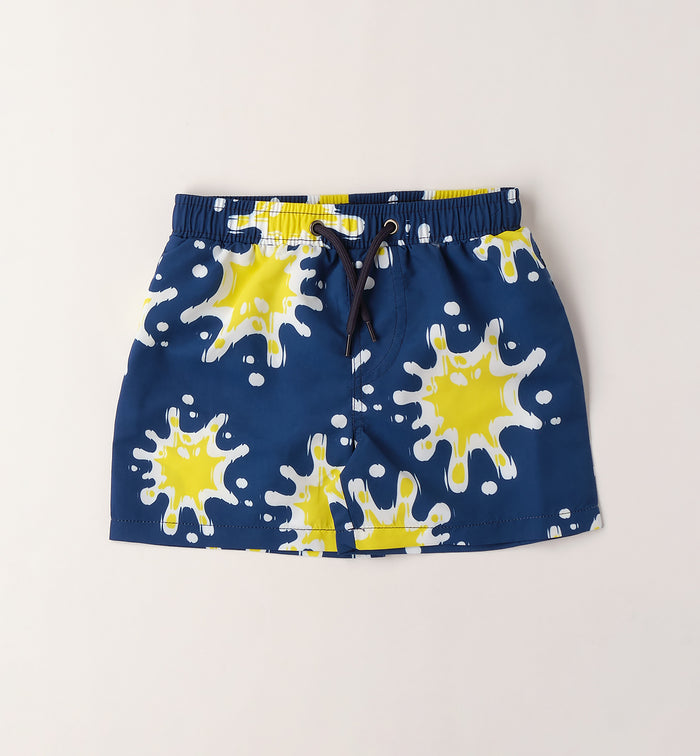 costume bimbo boxer blu fantasia schizzi gialli