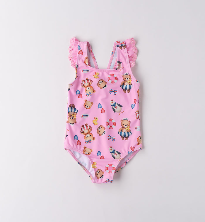costume intero bimba rosa fantasia orsetti e elementi marini