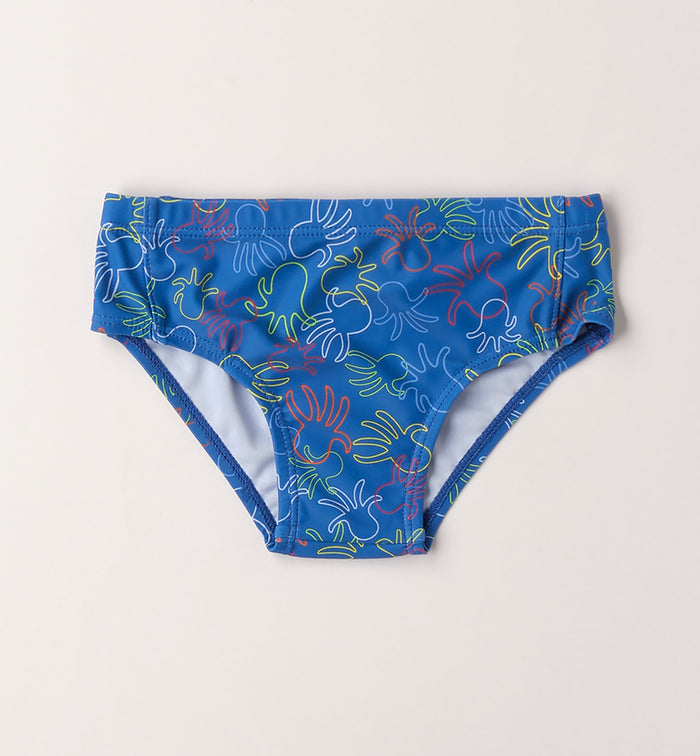 costume slip bimbo fantasia mare blu con disegni colorati