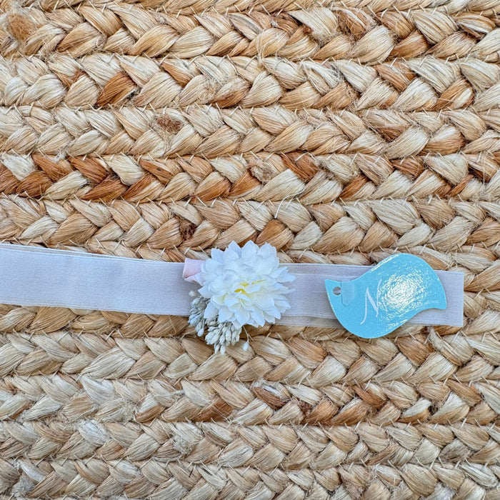 Fascia battesimo bimba bianca con fiore bianco decorativo