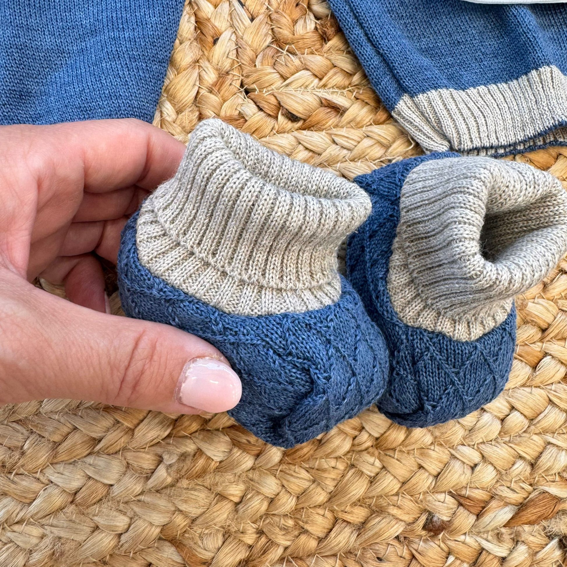 lenzuolino neonato bianco con inserto blu