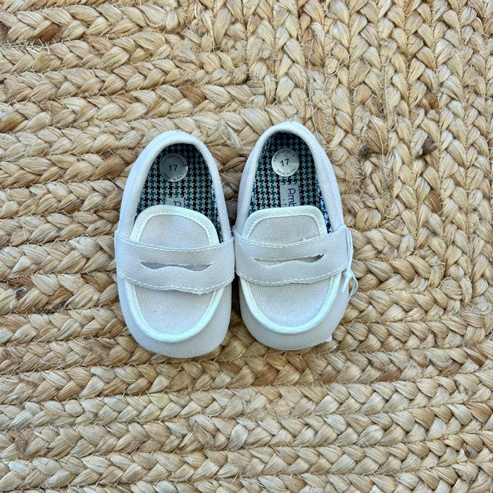 Scarpe battesimo beige mocassino
