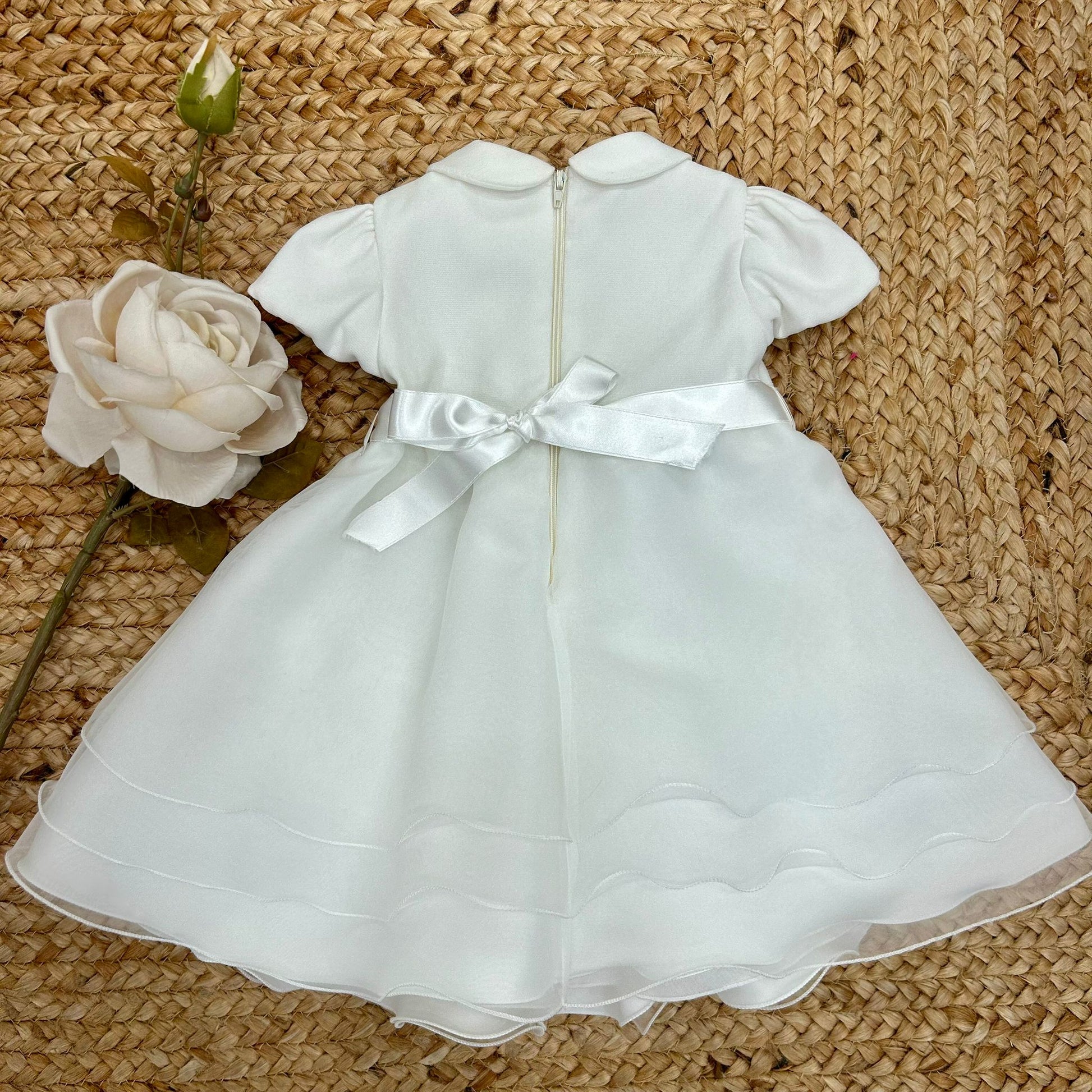 retro abito bimba con fiocco e cintura in raso