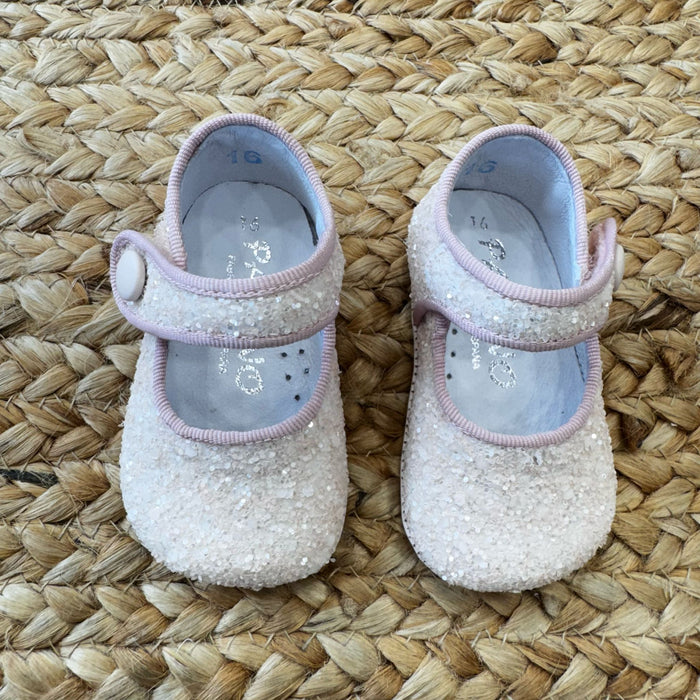 Scarpa culla glitter avorio