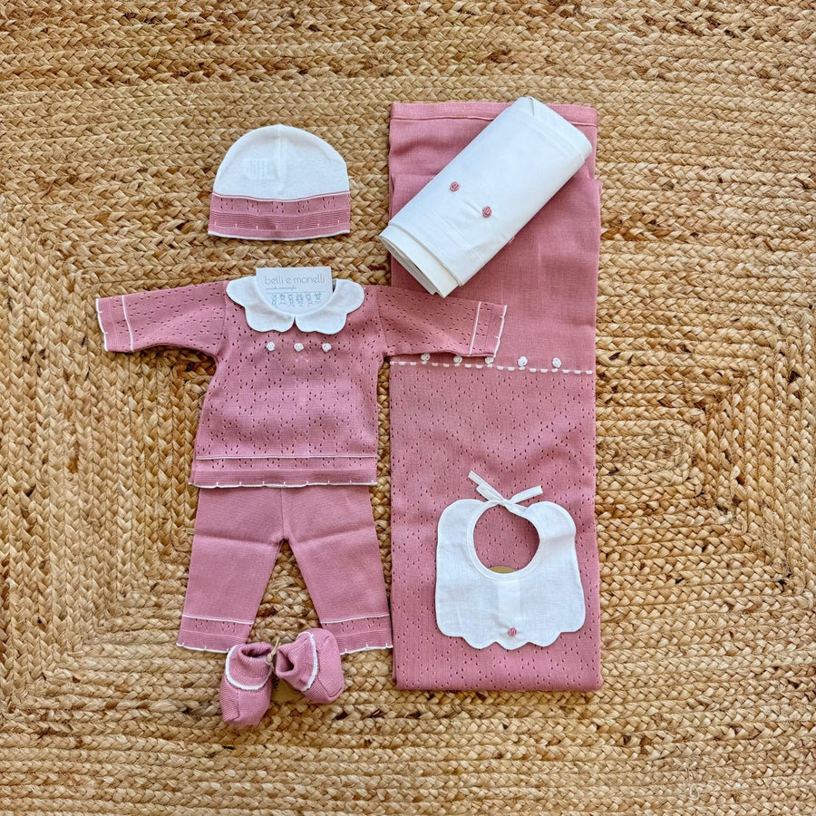 Uscita clinica neonata in 100% cotone rosa