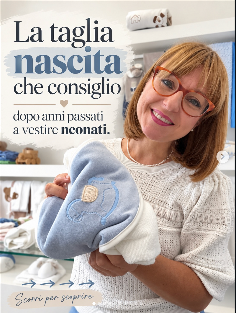 Taglia 0 mesi o 1 mese? Quale scegliere per il corredino nascita