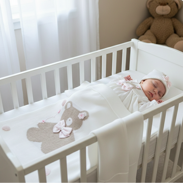 Coperte e copertine neonata in cotone, ciniglia e bambu per culla e uscita clinica. Morbide, coordinate con il corredino, perfette come regalo nascita bambina.