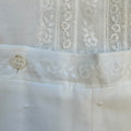 Completo battesimo bimbo bianco con colletto tondo, pizzo ricamato e pantaloncino corto