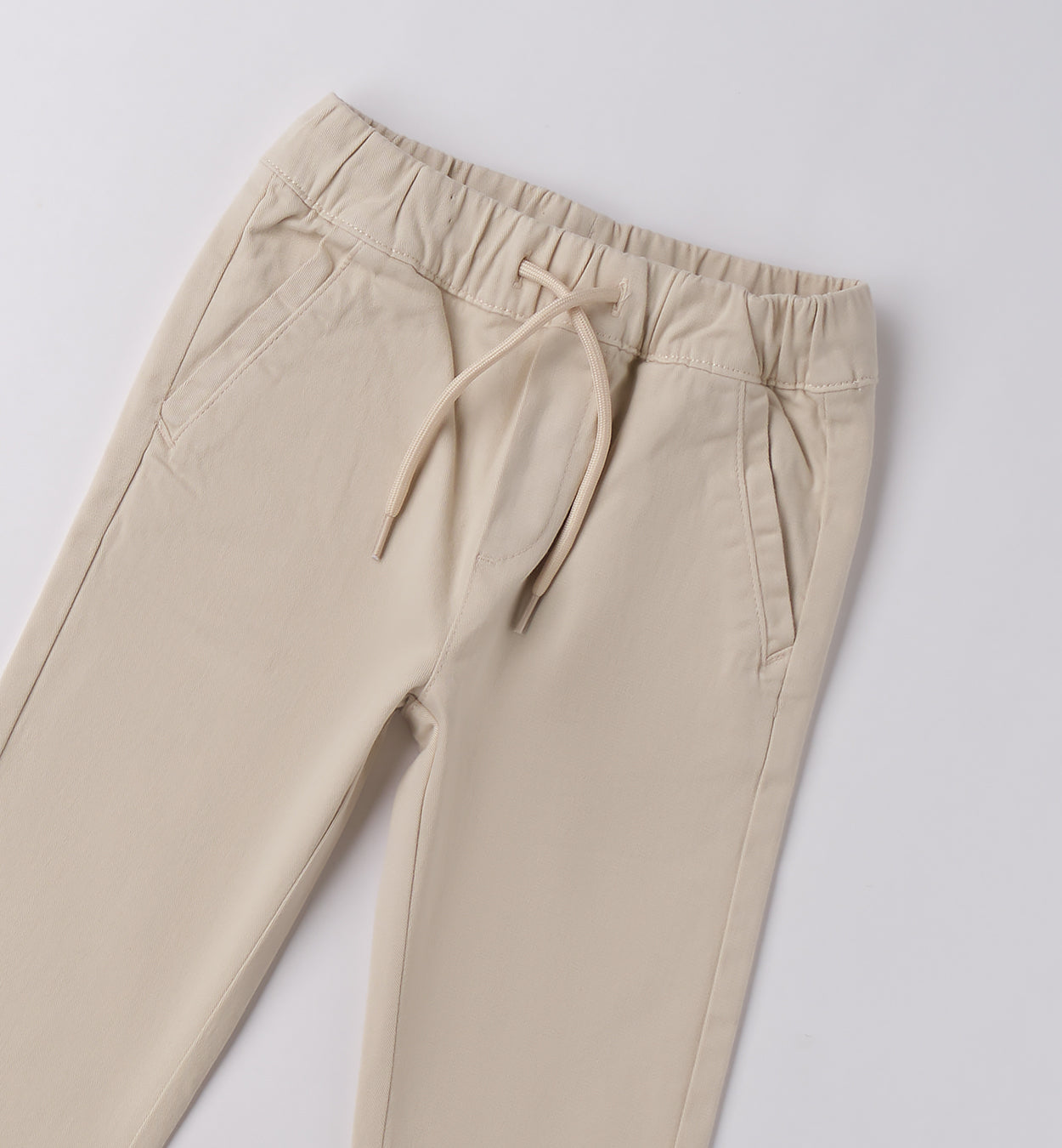 Pantaloni bambino beige con coulisse
