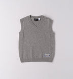 Completo elegante bambino camicia e gilet grigio