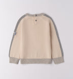 Maglioncino bambino caldo cotone beige e grigio