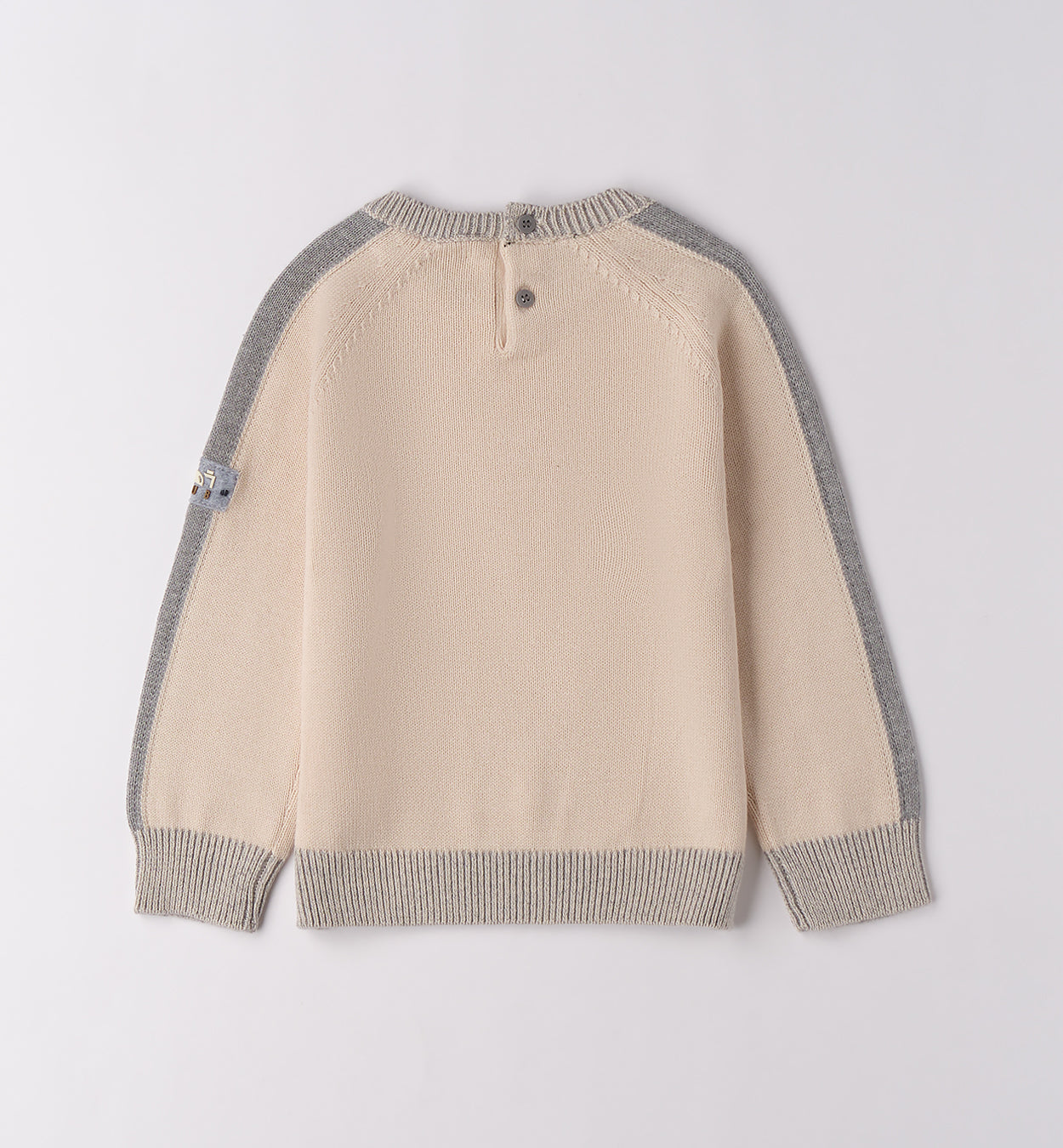 Maglioncino bambino caldo cotone beige e grigio