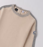 Maglioncino bambino caldo cotone beige e grigio