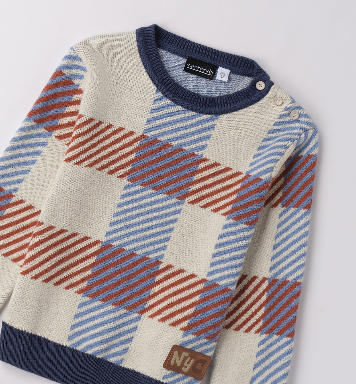Completo bambino maglia quadri e pantaloni velluto