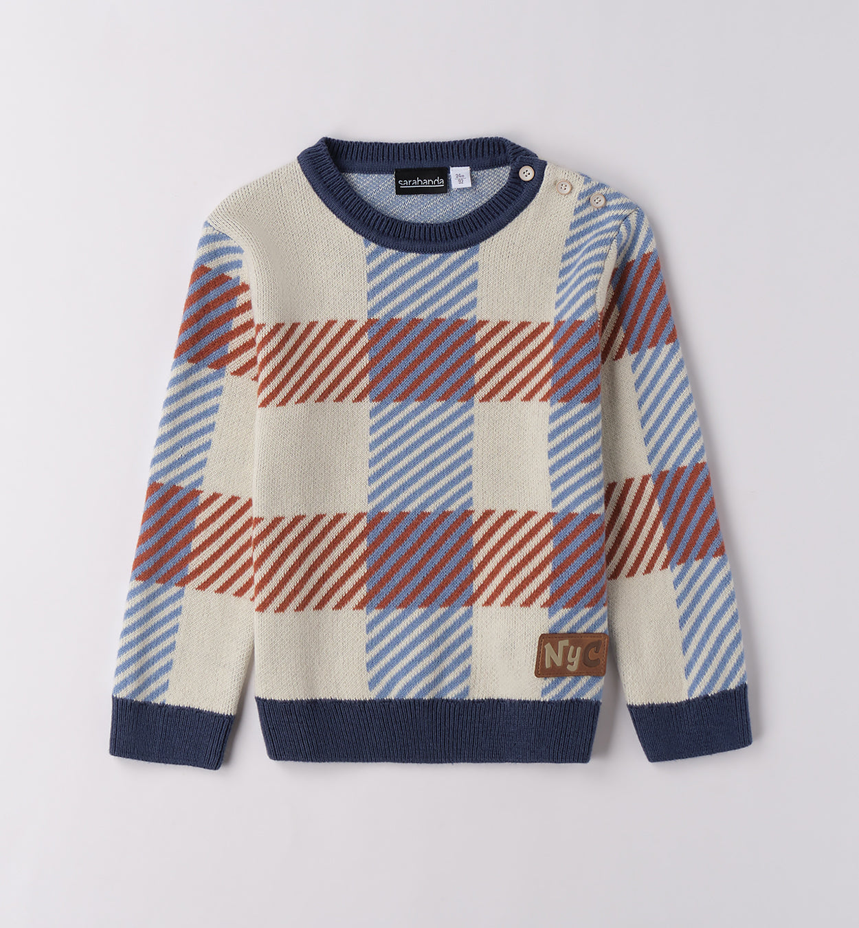 Completo bambino maglia quadri e pantaloni velluto