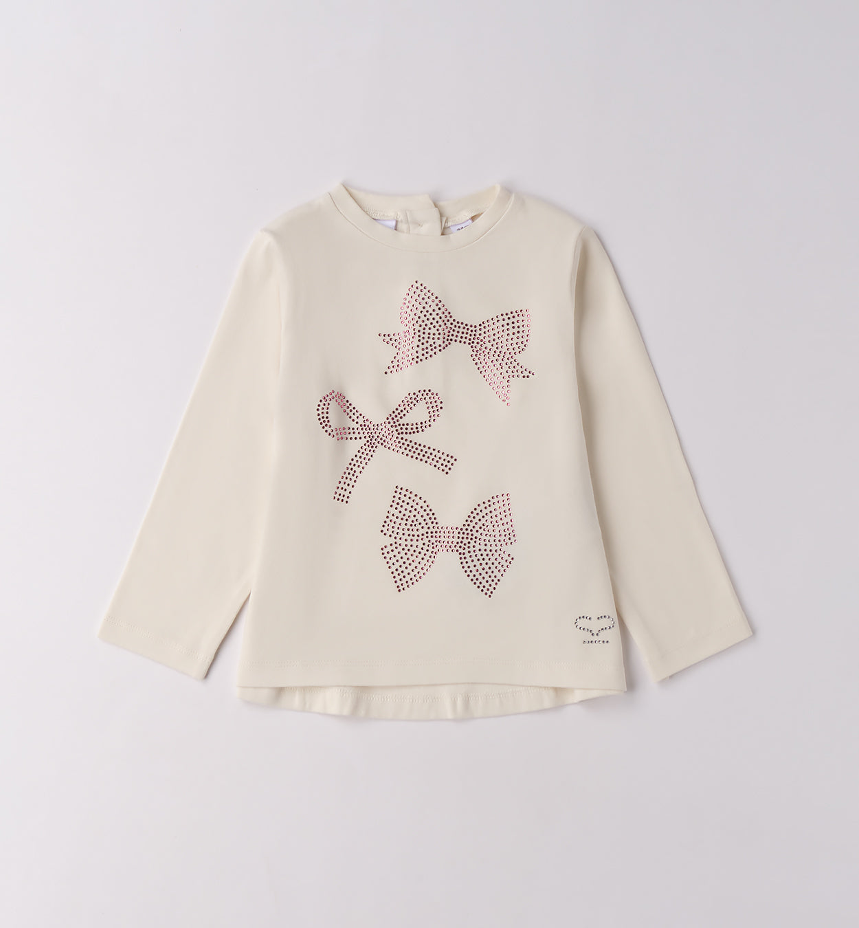 Completo bimba con maglia fiocchi e gonna plissé rosa