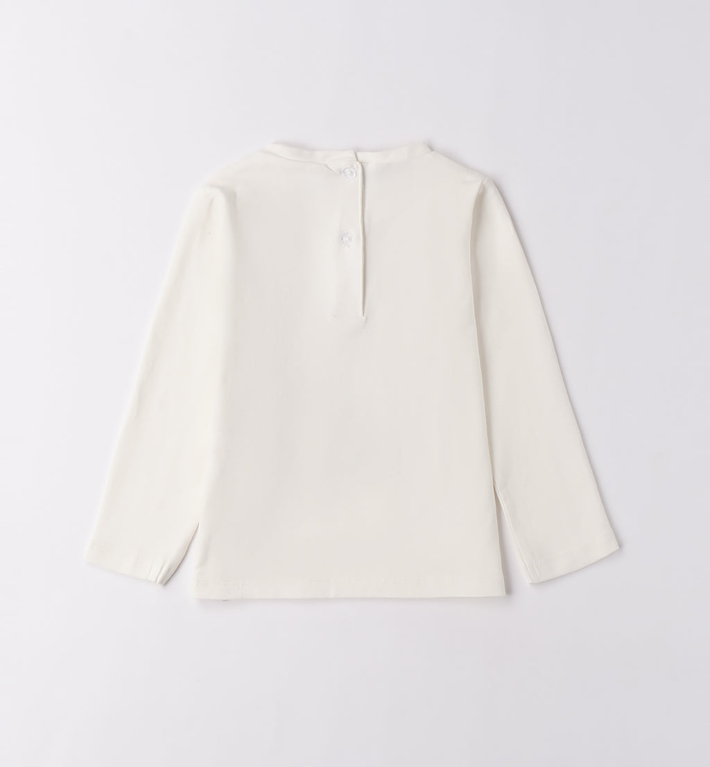 Completo bambina cardigan azzurro e gonna pied de poule