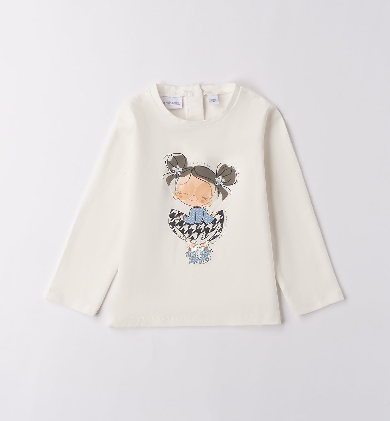 Completo bambina cardigan azzurro e gonna pied de poule