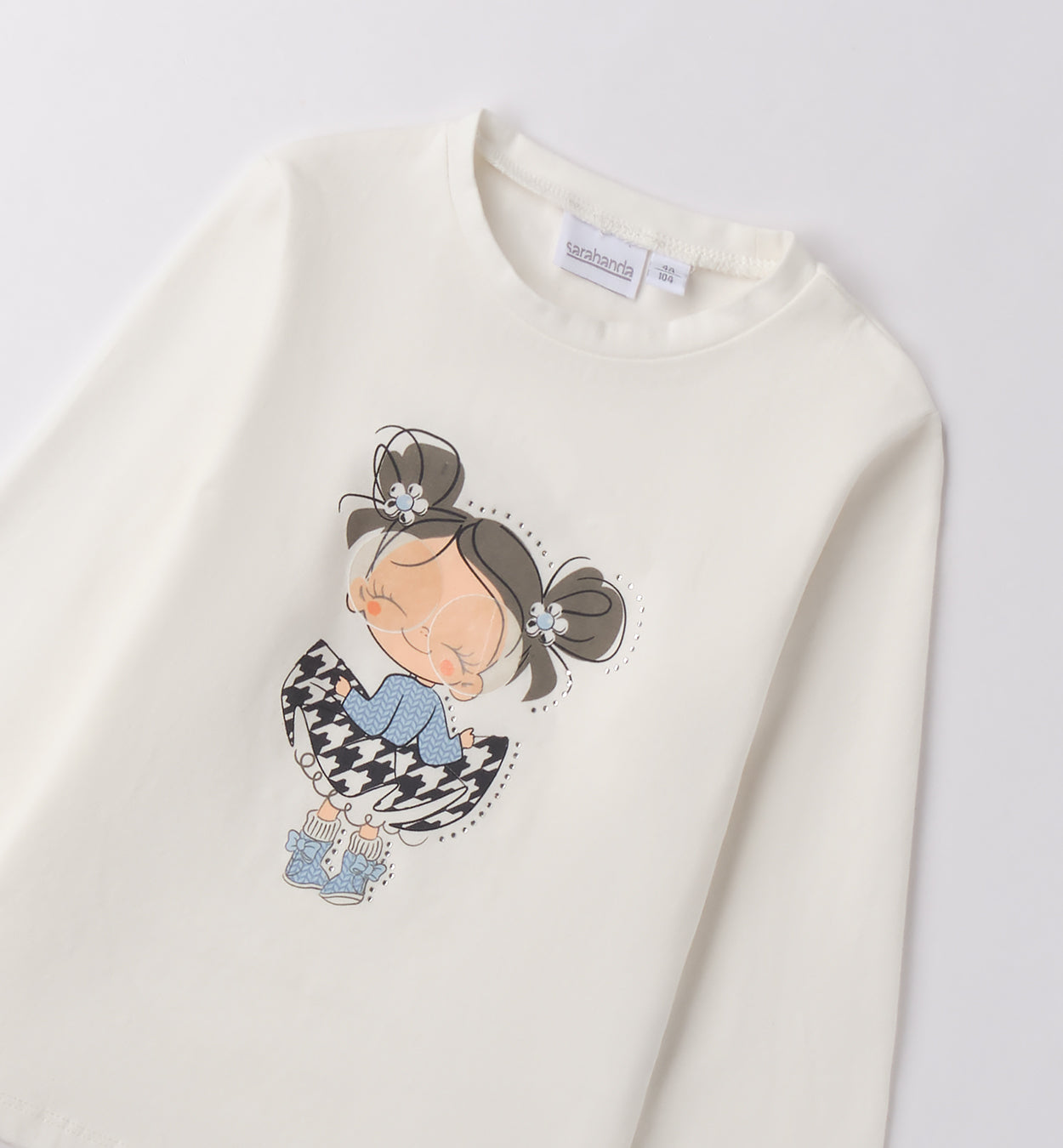 Completo bambina cardigan azzurro e gonna pied de poule