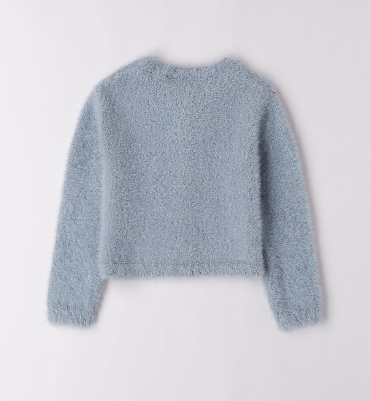 Completo bambina cardigan azzurro e gonna pied de poule