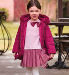 Abito bimba rosa con fiocco e tulle