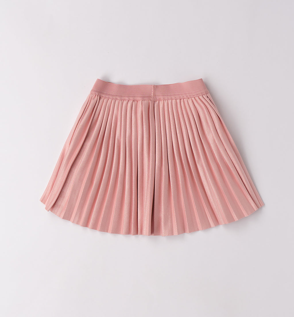 Completo bimba con maglia fiocchi e gonna plissé rosa