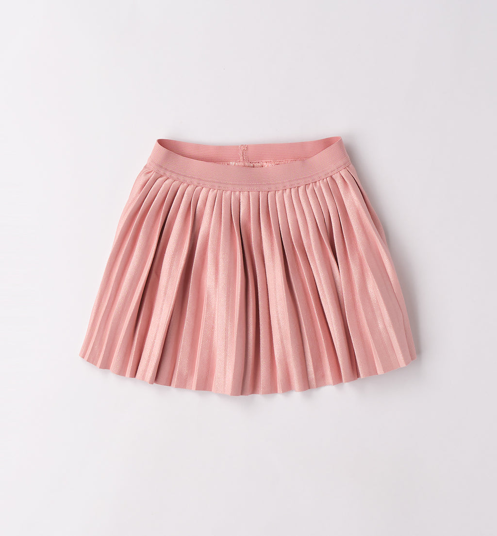 Completo bimba con maglia fiocchi e gonna plissé rosa