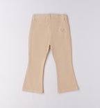 Completo bimba beige con maglia fiore e pantaloni
