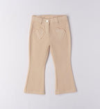 Completo bimba beige con maglia fiore e pantaloni