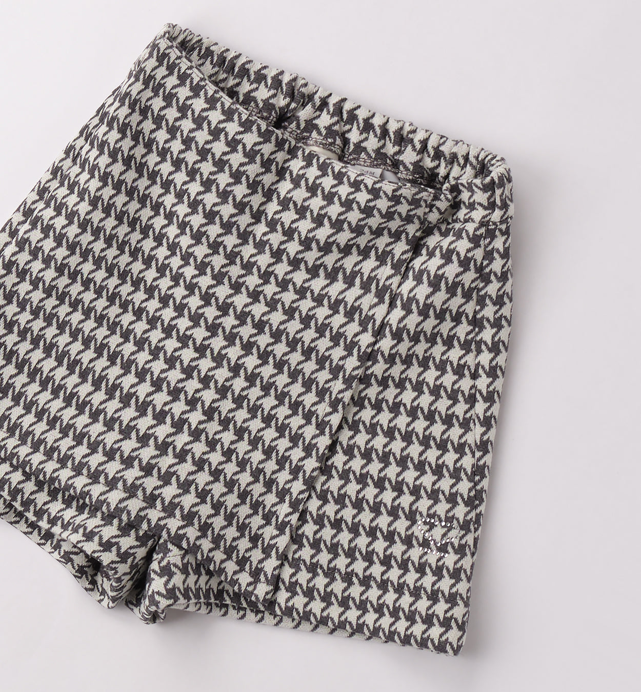 Completo bambina cardigan azzurro e gonna pied de poule