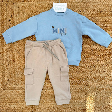 Completo bimbo azzurro e beige