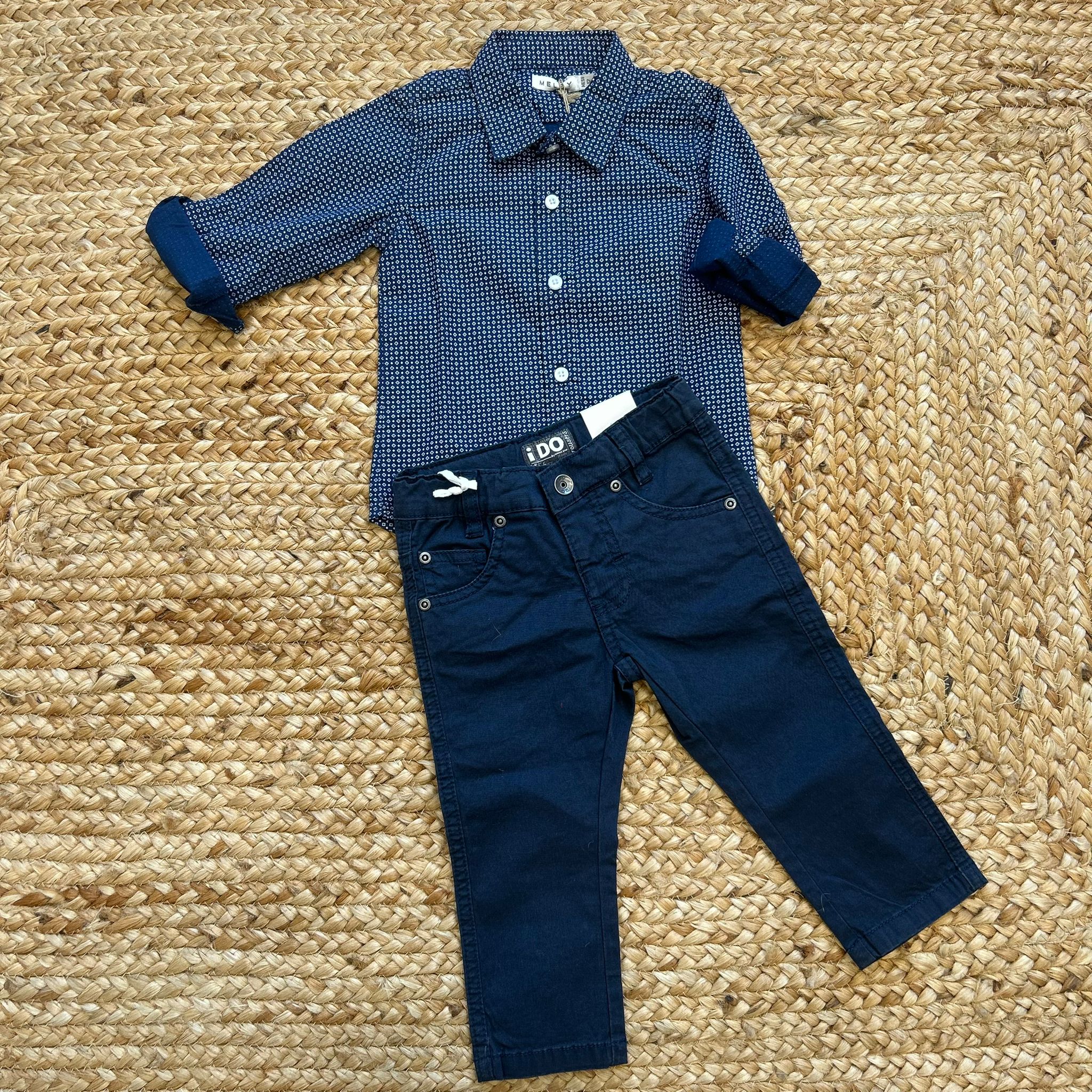 COMPLETO NAVY GEOMETRICO ELEGANTE